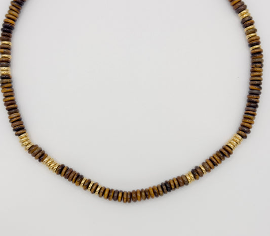 Autumn Brown Beaded Necklace