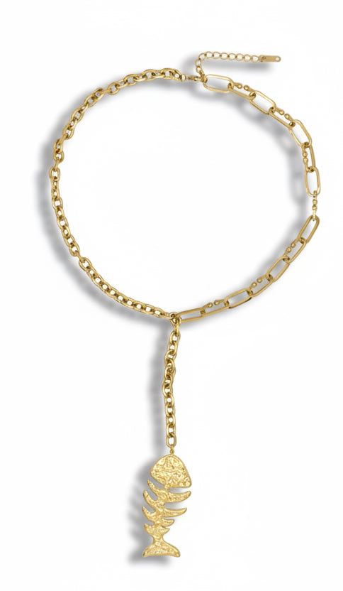 Luna Fish Drop Chain Necklace