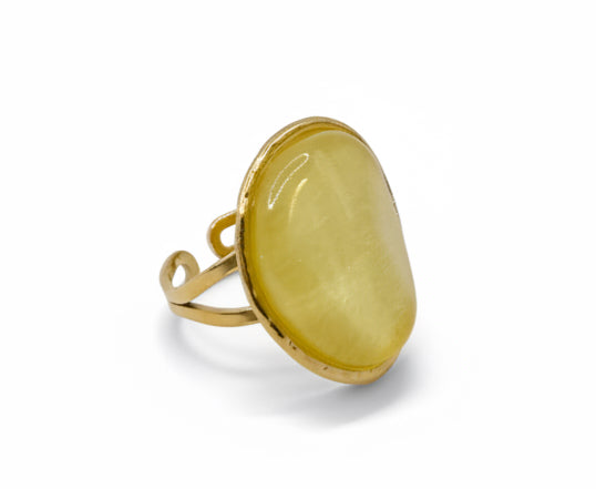 Yellow Aura Adjustable Ring