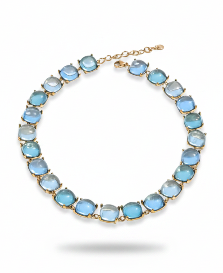 Aqua Gemstone Necklace