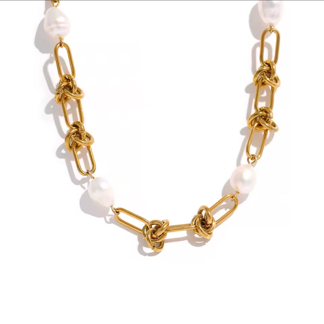 Pearl Chainlink Necklace