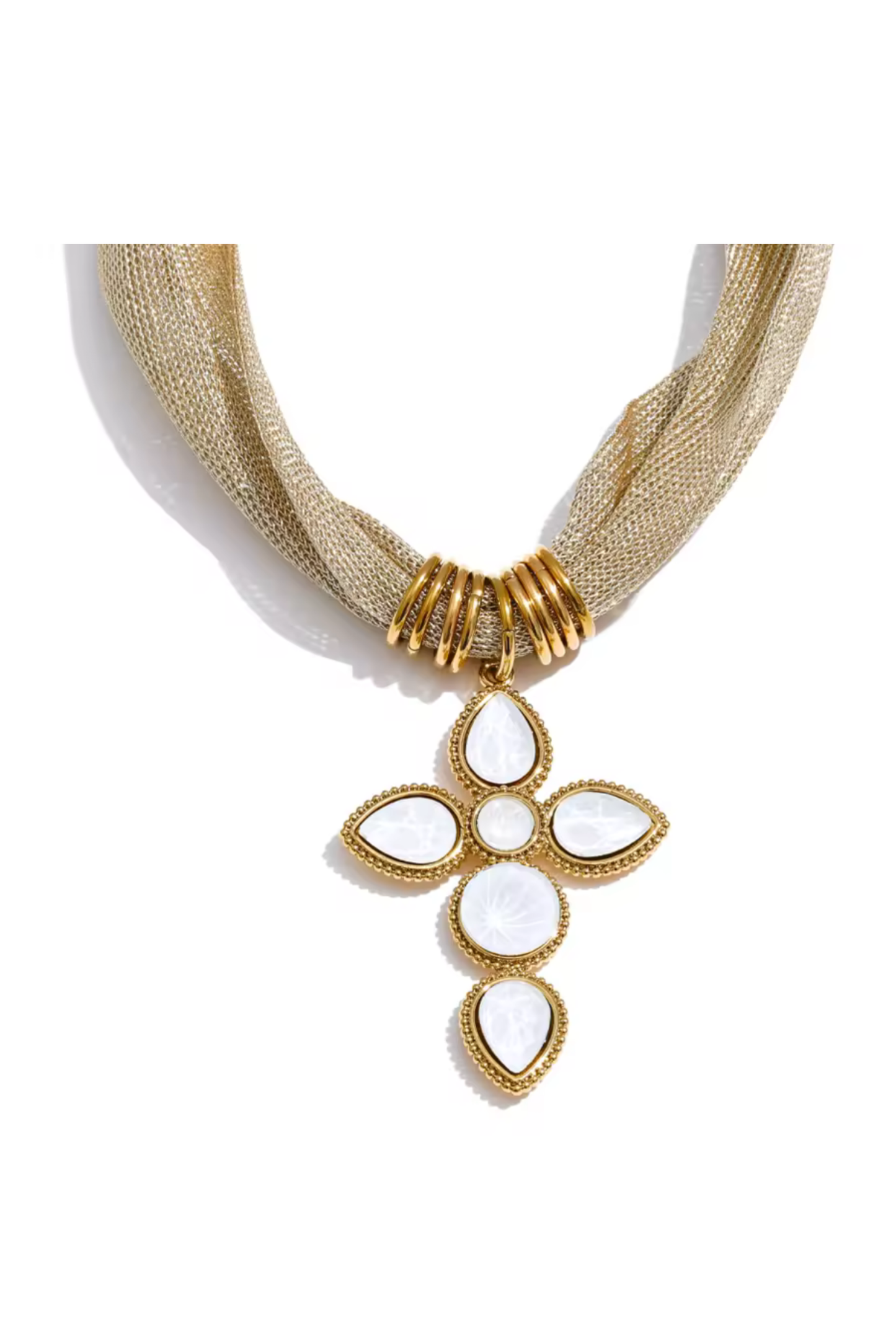 Luna Cross Mesh Necklace
