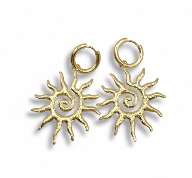 Sunburst Hoop Earrings