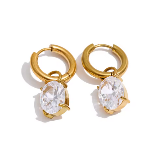 CZ Huggie Earrings