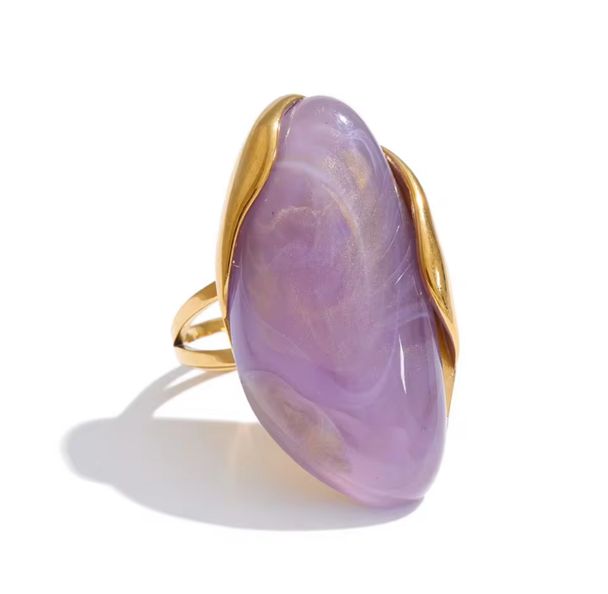 Shelly Resin Adjustable Ring