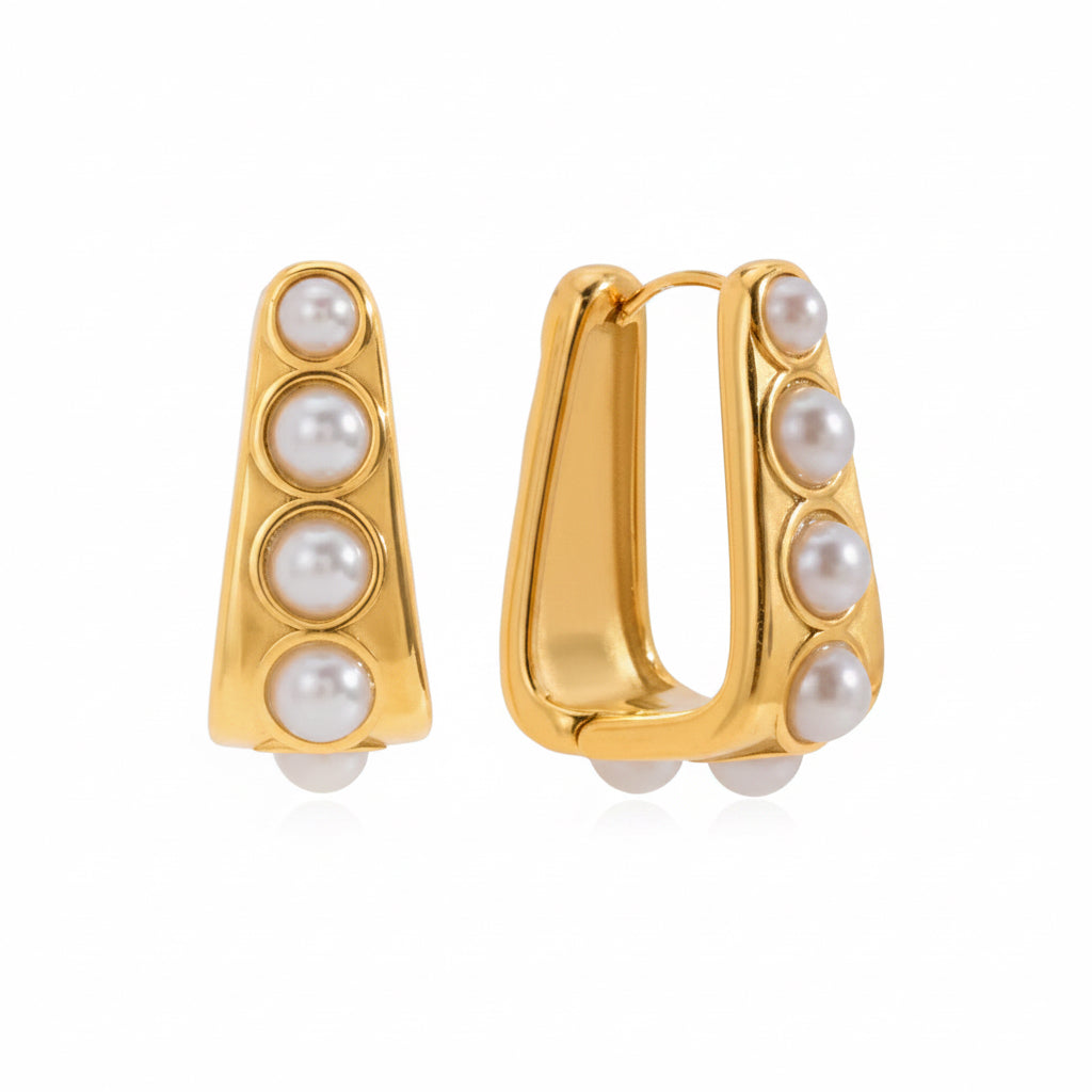 Luster Pearl Hoop Earrings