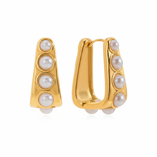 Luster Pearl Hoop Earrings