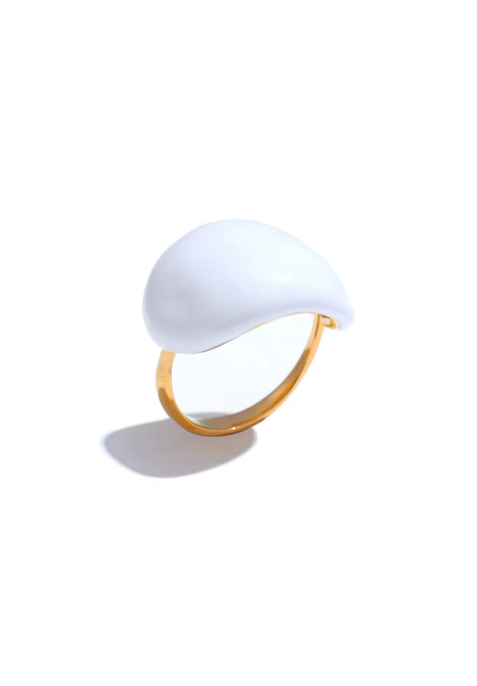 Blanc Enamel Adjustable Ring