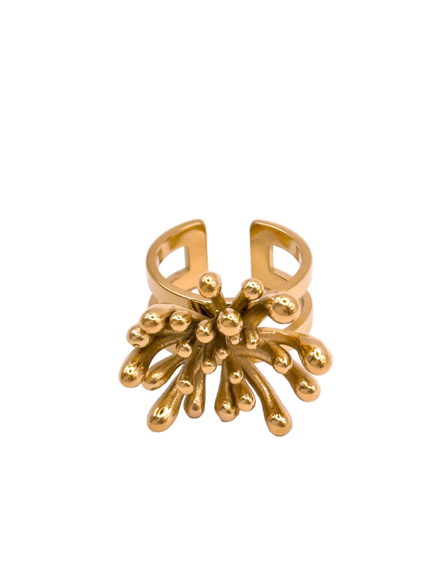 Coral Burst Adjustable Ring