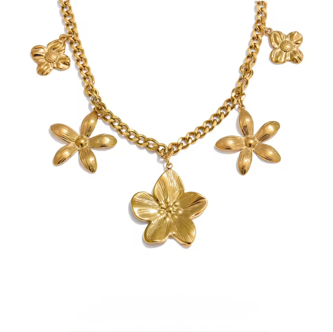 Golden Bloom charm necklace