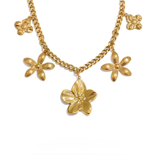 Golden Bloom charm necklace