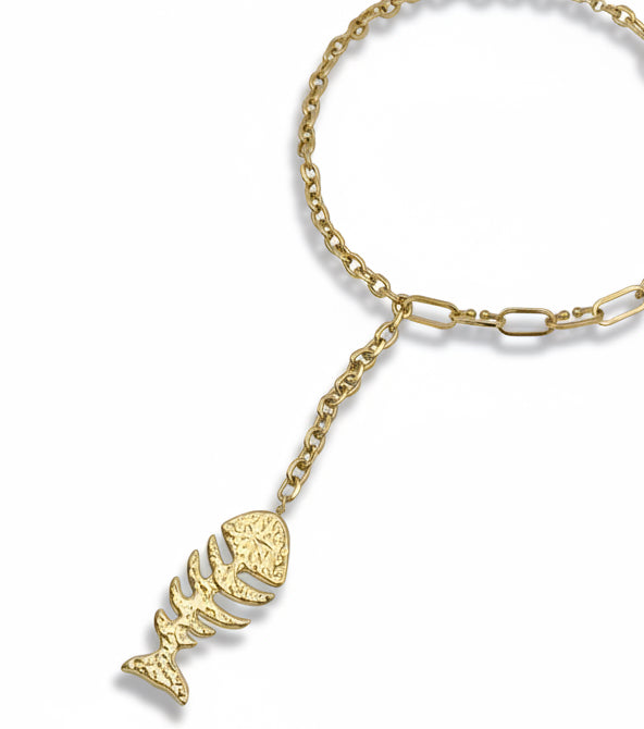 Luna Fish Drop Chain Necklace