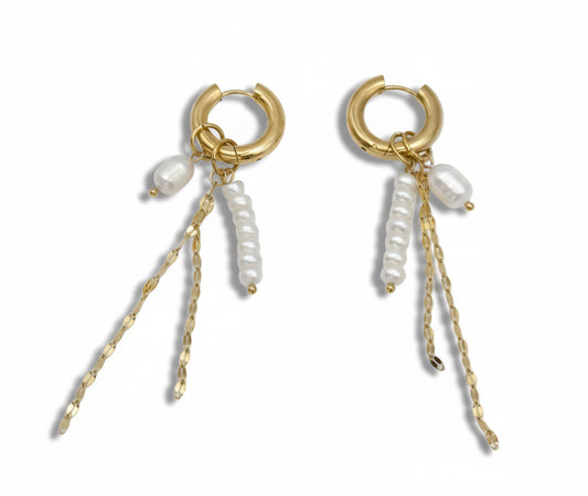 Ivory Drip Hoop Earrings