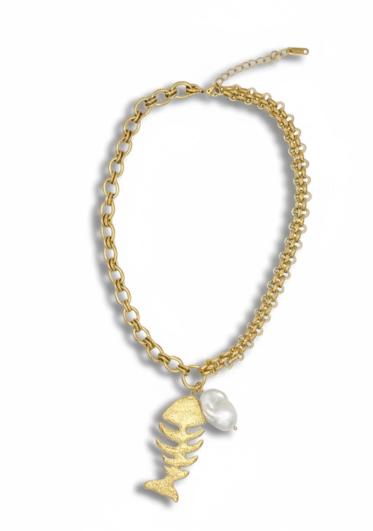 Luna Fish Dual Chain Necklace