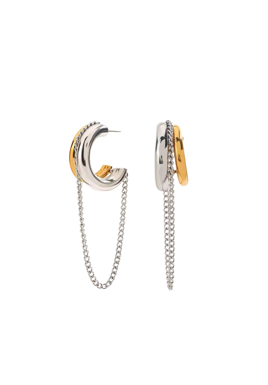 The Duo Chain Hoop Earrings