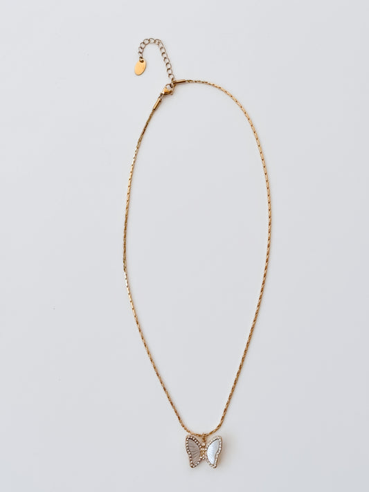 Oyster Shell Butterfly Necklace
