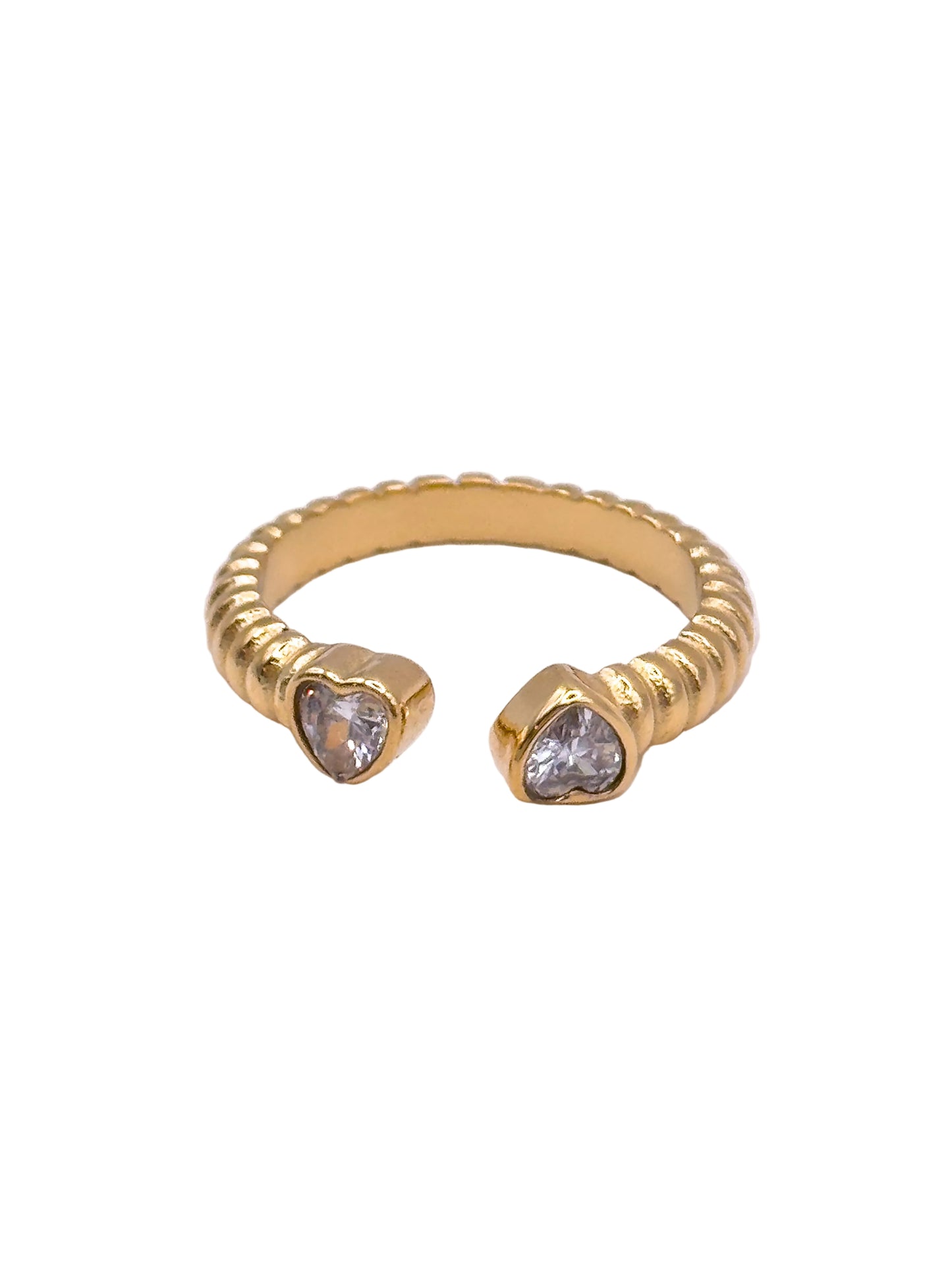 Dual Hearts Adjustable Ring
