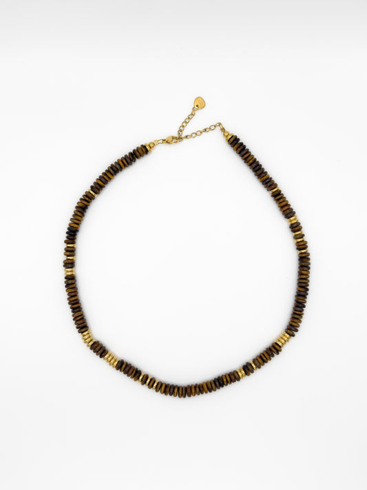Autumn Brown Beaded Necklace