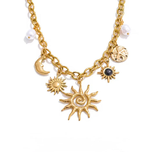 Sun Charm Necklace
