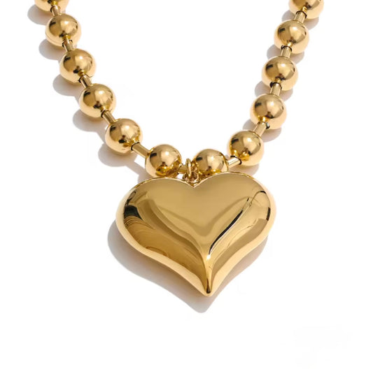 Large Heart Chain (Gold)