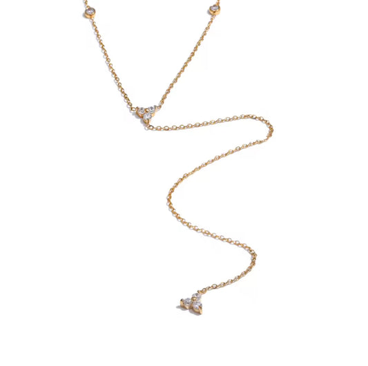 Cubic zirconia dangle necklace