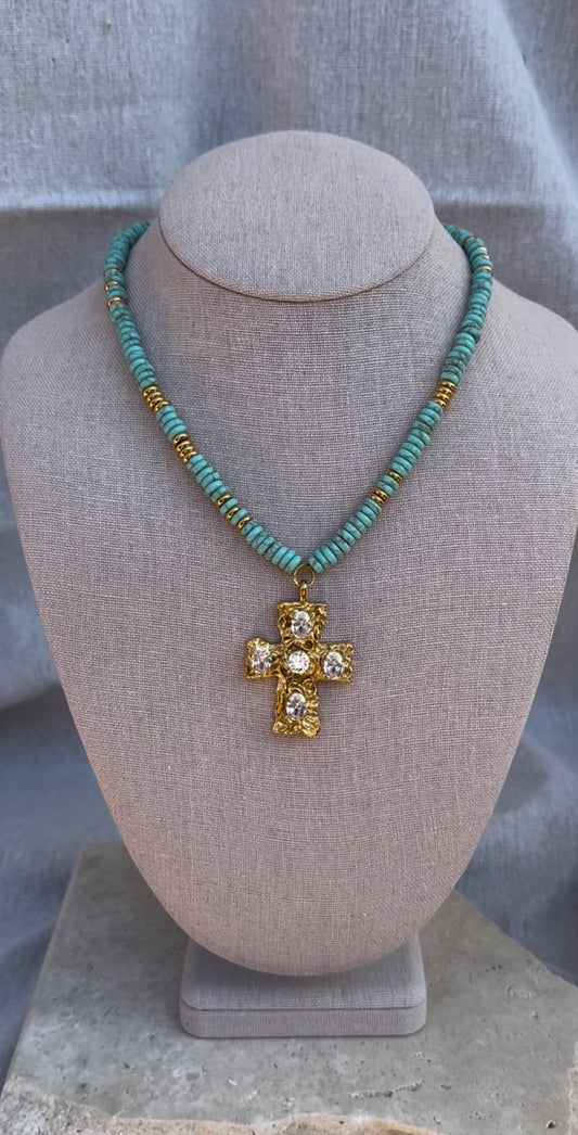 Cross Turquoise Necklace