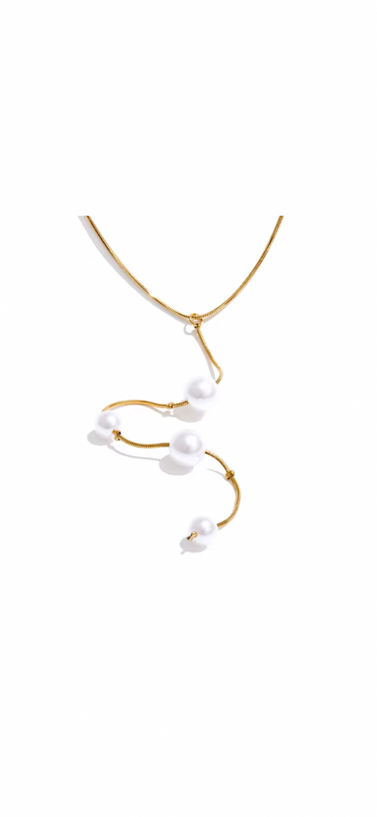 Drop Pearl Chain Necklace