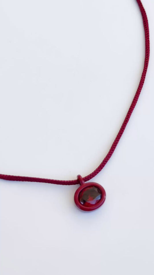 Crimson pendant necklace