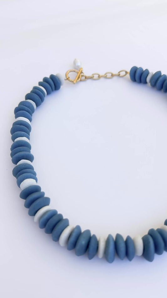 Pacific Blue Beaded Necklace